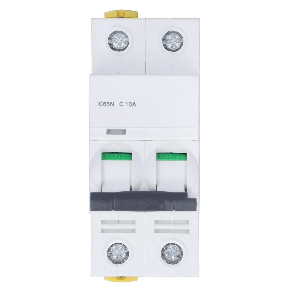 Миниатюрный автоматический выключатель 2P остаточного тока изолятор DIN рейка 400 В 10A IC65N C10A