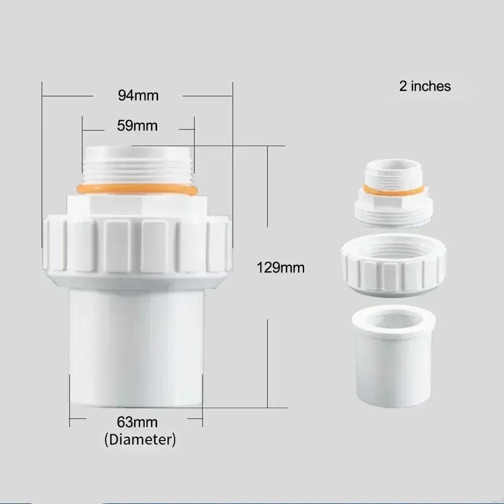 ПВХ Водопроводный Трубопровод Бассейн Соединитель 2'' Гибкое Соединение Для Водяного Насоса 1.5 Дюймовое Соединение 2 Дюймовое Соединение