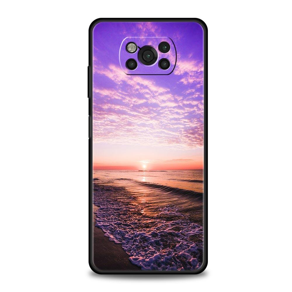 Чехол для телефона Природа Лес Пляж Восход Солнца для Xiaomi Poco X3 NFC M3 F3 F4 M4 X4 Mi Note 12T 12 Pro 10 11 Lite 10T 5G 11T 9T