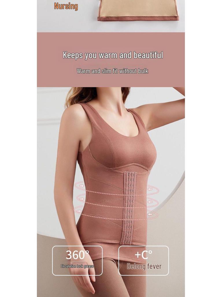 Женский самонагревающийся флисовый жилет: Теплый базовый слой с подкладкой на груди, облегающий фигуру, для осени/зимы