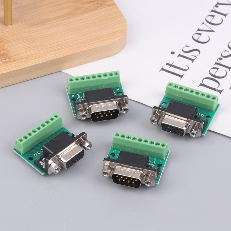 5Pcs Db9 Male Female Adapter Signals Terminal Module Rs232 Rs485 Serial To Terminal 9-Pin 9-Hole Connector