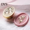 Miniature Seal Stamp Head Lily Floral Brass Wax Head, Cute Plant Themed Engraved Botanical Sealing for Journal Card Gift Wrapping Wedding Invitation