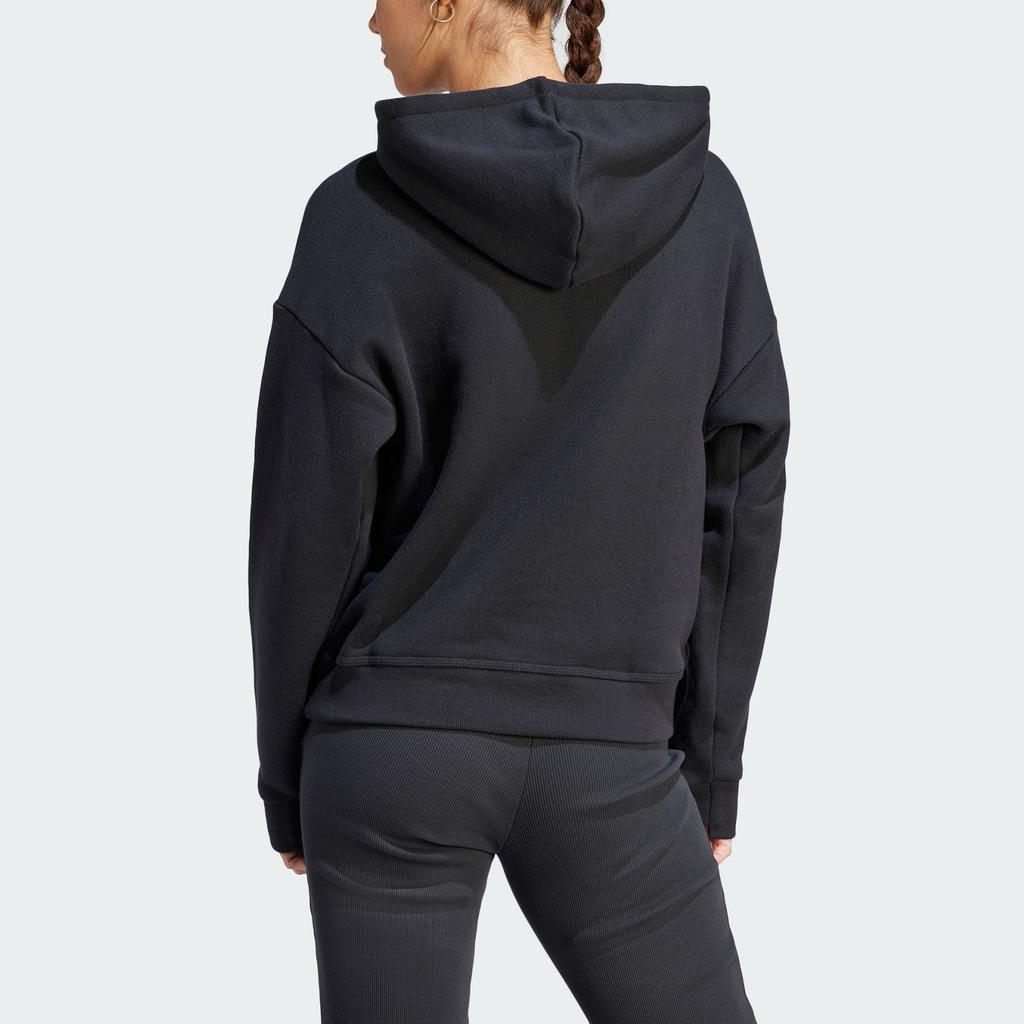 Adidas Solid Color Sports Casual Hoodie Women Hoodies Black IU3171