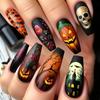Halloween Press On Nail 24PCS Blush Detachable Artificial Nail -Light ABS For Women Party