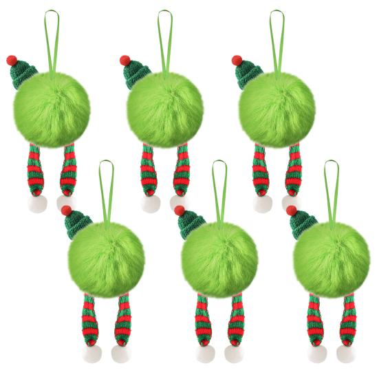 6 шт. Подвеска на елку Поразительный дизайн Пушистый Рождественский пушистый шар Украшение Подвесное украшение Сезонные домашние акценты