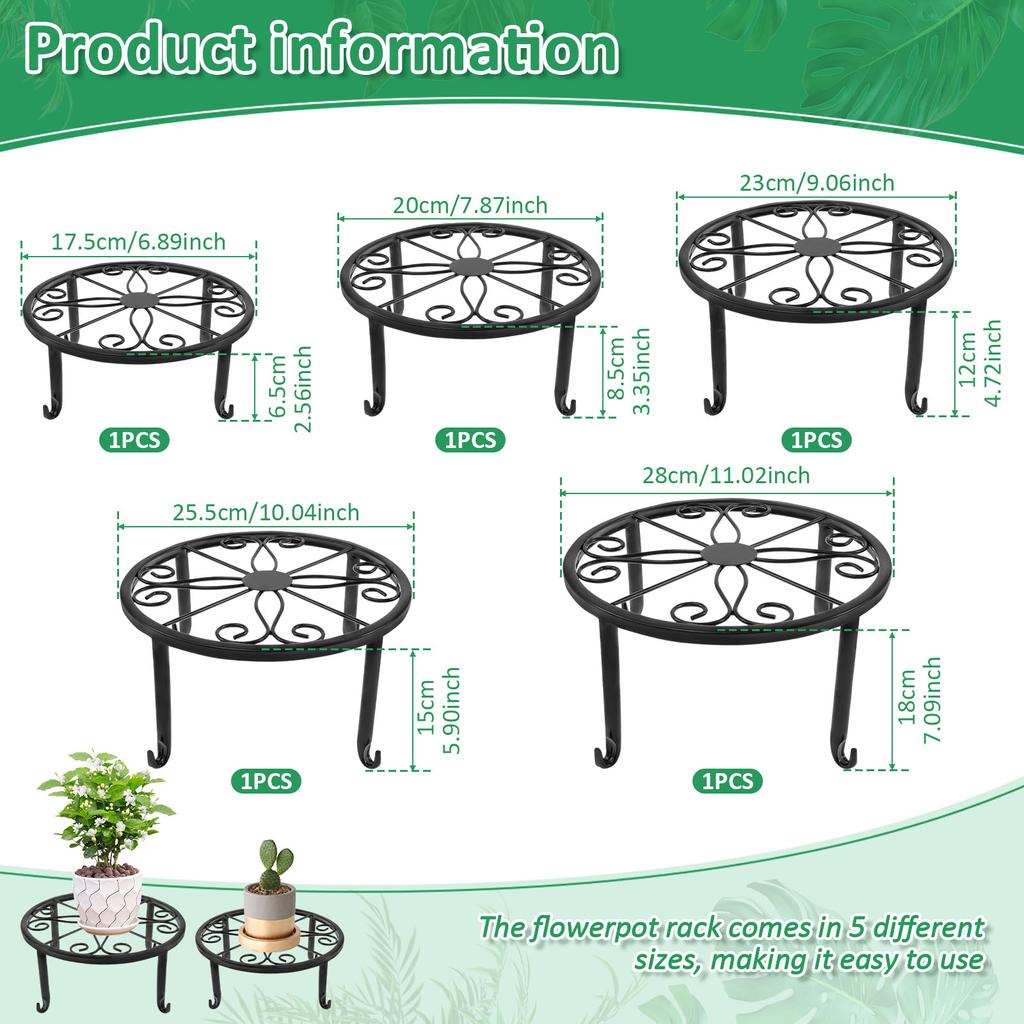 5 шт. железная подставка для цветочного горшка, подносы для демонстрации бонсай, держатель для растений, балконный кашпо, декоративная стойка, подставка для ландшафтного дизайна в горшках