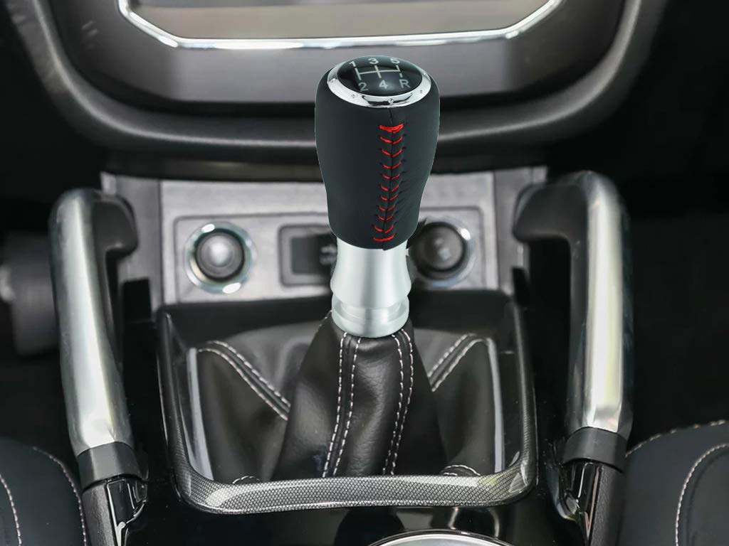 Lunsom PU Ручка переключения передач Автомобиль 5-ступенчатая ручка переключения передач Общий Авто Ручной Автомобиль (Красная строчка)