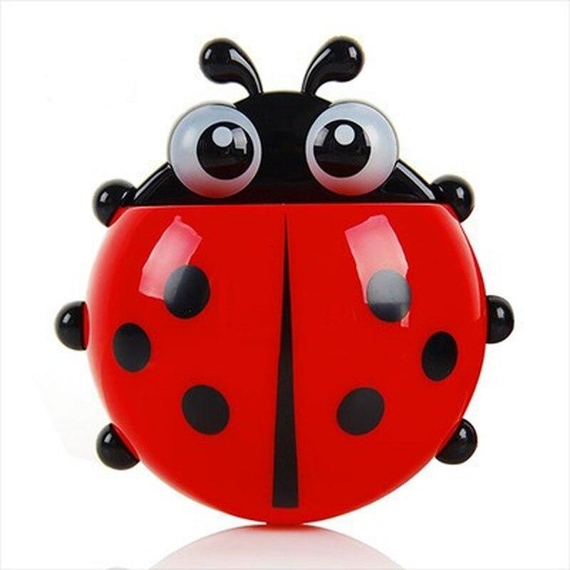 1pcs Ladybug Animal Insect Toothbrush Holder Bathroom Cartoon Toothbrush Toothpaste Wall Suction Holder Rack Container Organizer