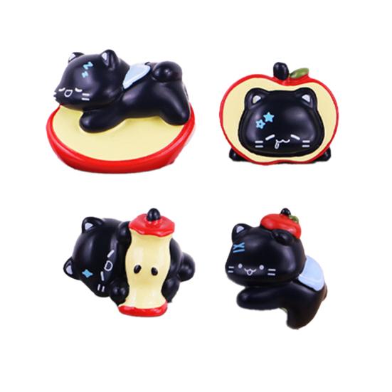 4Pcs Cartoon Figurine Computer Monitor Decoration Fruit Cat Extinguisher Giraffe God of Wealth Statue Resin Sculpture Car Dashboard Ornament