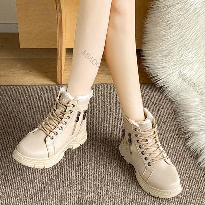Fashion Winter Snow Boots for Women Casual High-top Shoes Warm Womens Sneakers Platform Ankle Boots Casual Side Zipper Sport Botines