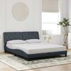 Bed Frame without Mattress Dark Grey 160x200 cm Velvet