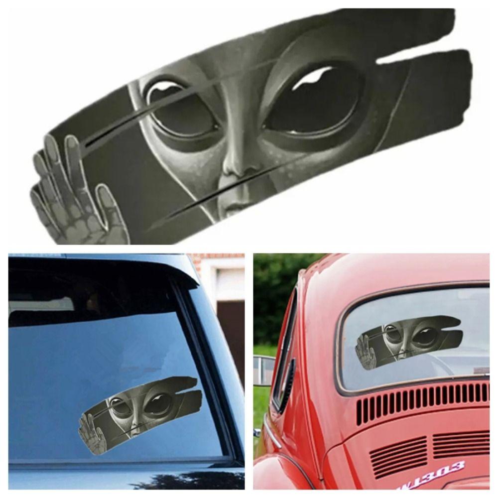 ПВХ 3D автомобильная наклейка с изображением инопланетянина, водонепроницаемая наклейка для украшения автомобиля, треснутая наклейка для автомобиля, украшение автомобиля