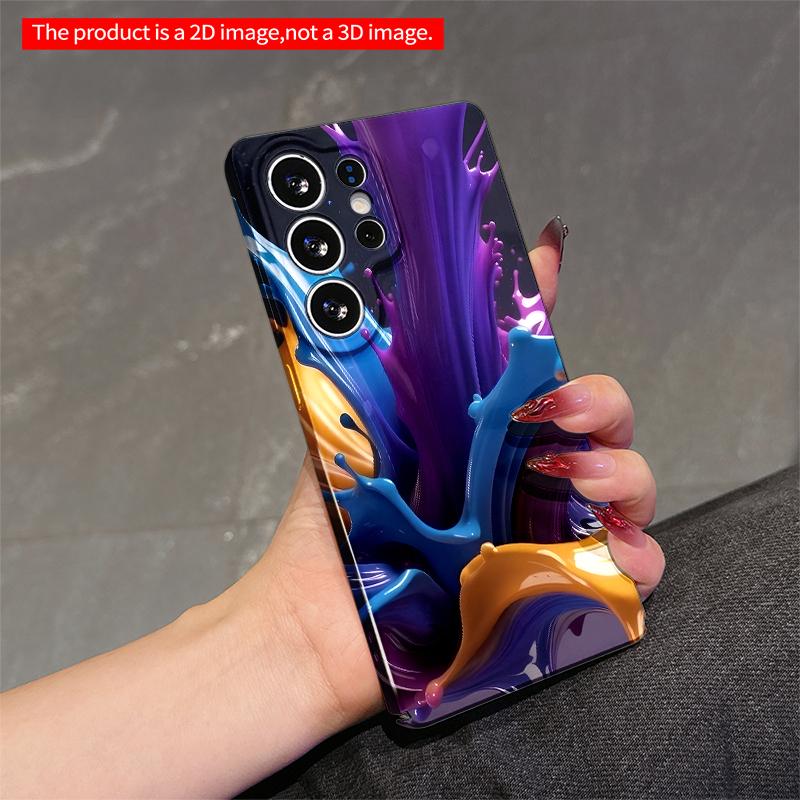 2DFlat Samsung phone case Vibrant Color Splash Phone Case Applicable to Galaxy S23 S24 S25ULTRA S26 A12 A14 A15 A16 A54 A55