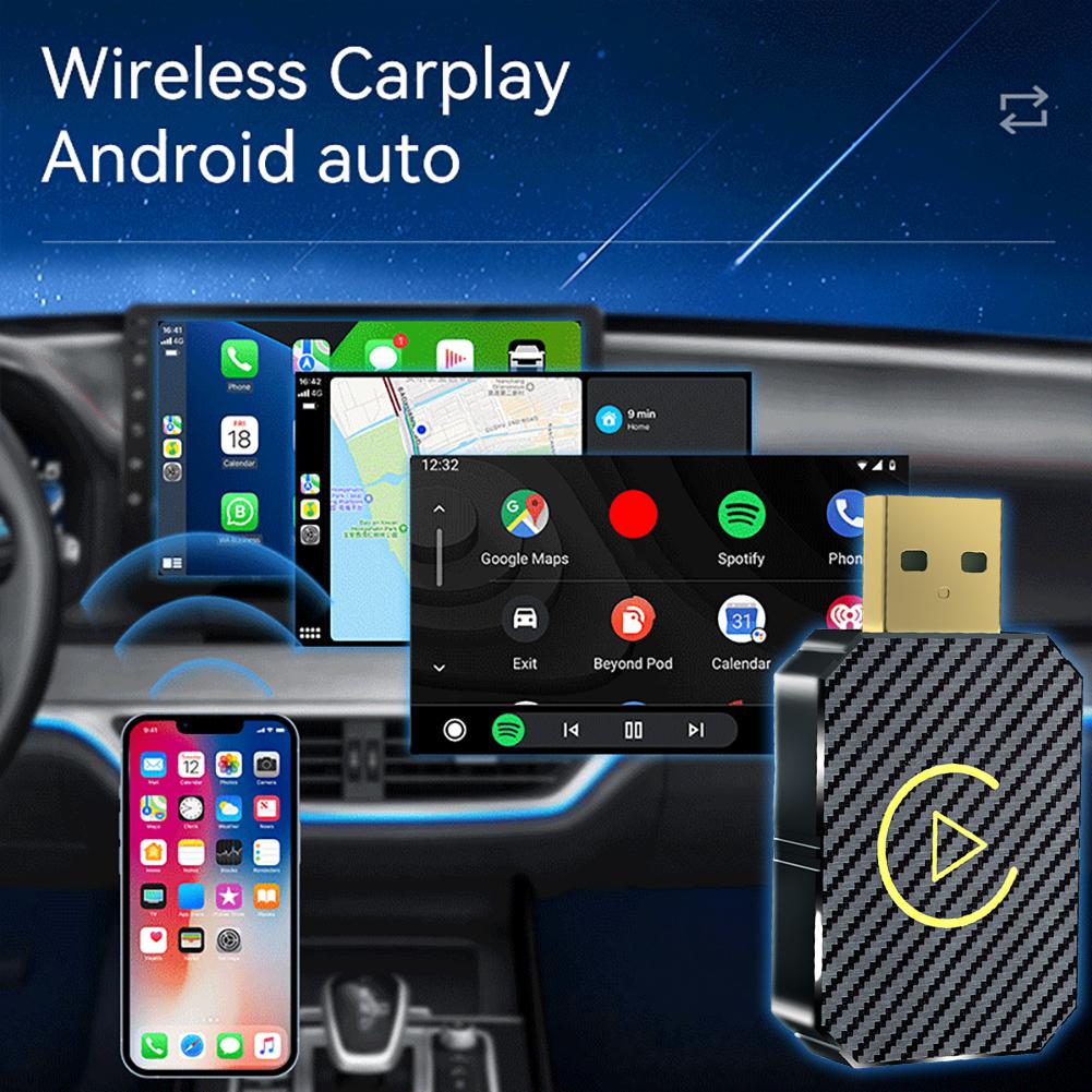 Проводной беспроводной адаптер Carplay 2 в 1 Carplay Android Auto Mini Box Автоматическое подключение USB Plug and Play для USB/Type C Dongle