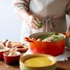 Le Creuset Cast Iron Enamel Cocotte Ronde Pot, 14 Cm, Orange, Gas, Induction, and Oven Compatible [Official Japanese Product]