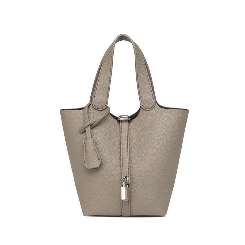 Универсальная сумка-ведро с текстурированным узором личи 2024 года — модная сумка через плечо для женщин и для поездок на работу и для мам с детьми