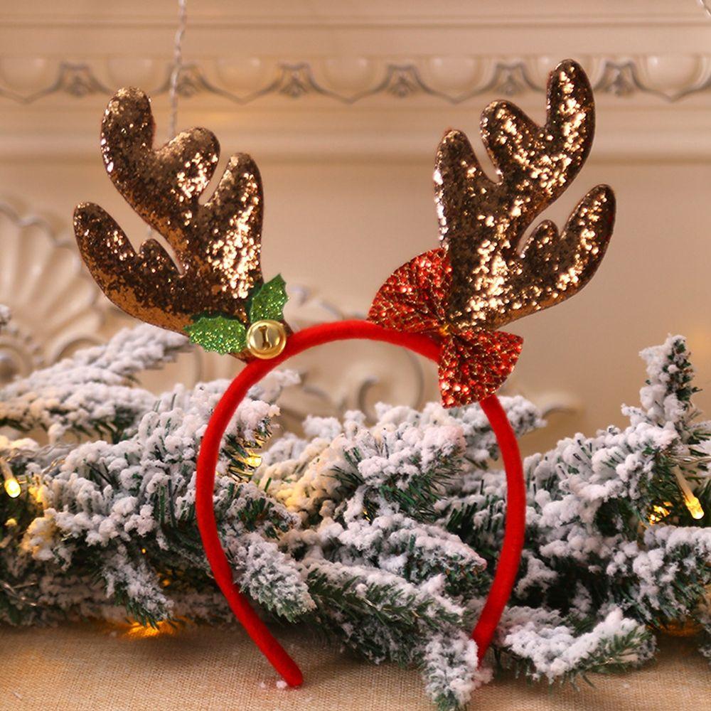 Party Dress Up Christmas Decoration Female Plush Hair Hoop Christmas Hair Band Antlers Headband