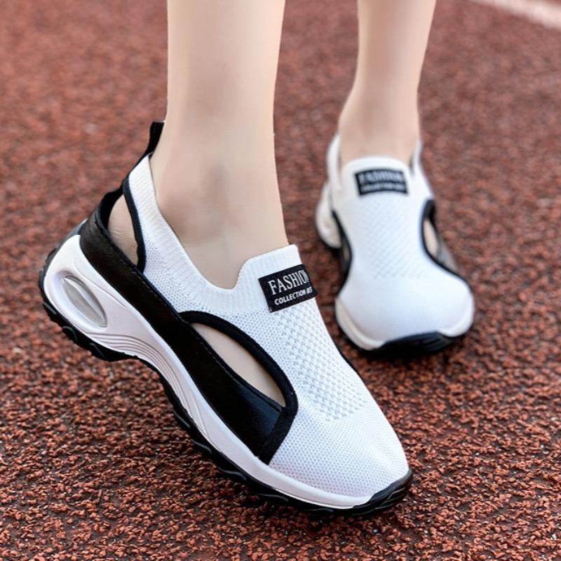 Fashion Women Sneakers Summer Anti-Slip Breathable Sneakers Outdoor Wear Soft Bottom Sport Shoes Women Hollow Out Slip-On Sneakers Women