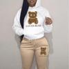 Hooded Sweatshirt Set Bear Head Print Sweatpants Sweatshirt Set