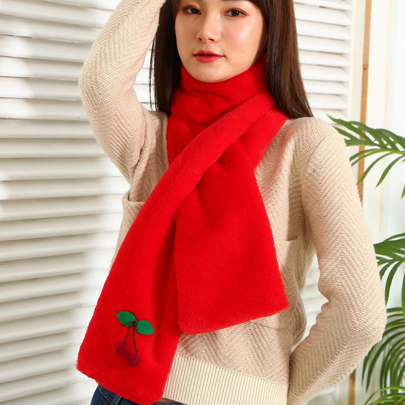 Thicken and Lengthen Rex Rabbit Fur Scarf Women Keep Warm All-match Student Fur Winter Scarf Women
