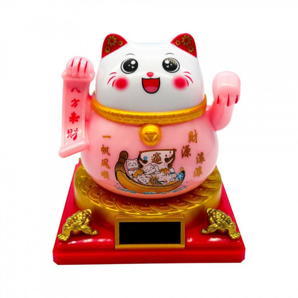 Solar Powered Mini Fortune Cat Decoration Automotive Interior Supplies Car Ornament