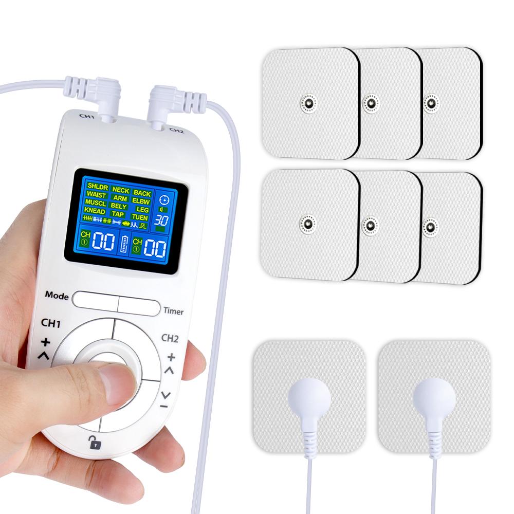 12 Modes Tens Machine Unit 4 Electrode Pads for Pain Relief Pulse Massage EMS Muscle Stimulation Tens Acupuncture Relax