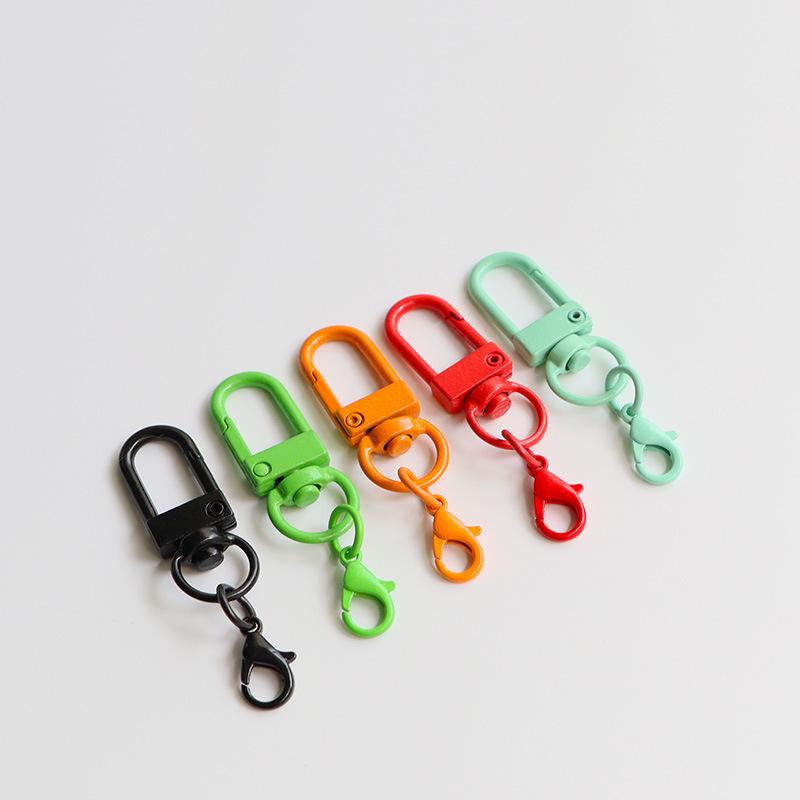 Вращающийся брелок для ключей с краской своими руками, U-образной пряжкой и карабином - красочная подвеска в виде куклы