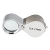 Othmro 10x Single Magnification Lens Diameter 21mm Lens 1 Piece Silver Natural Light Handheld Loupe Magnifying Glass Lightweight No Clouding Less