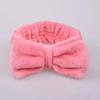 European and American Coral Fleece Bow Headband Ladies Wide-brimmed Wash Solid Color Headband