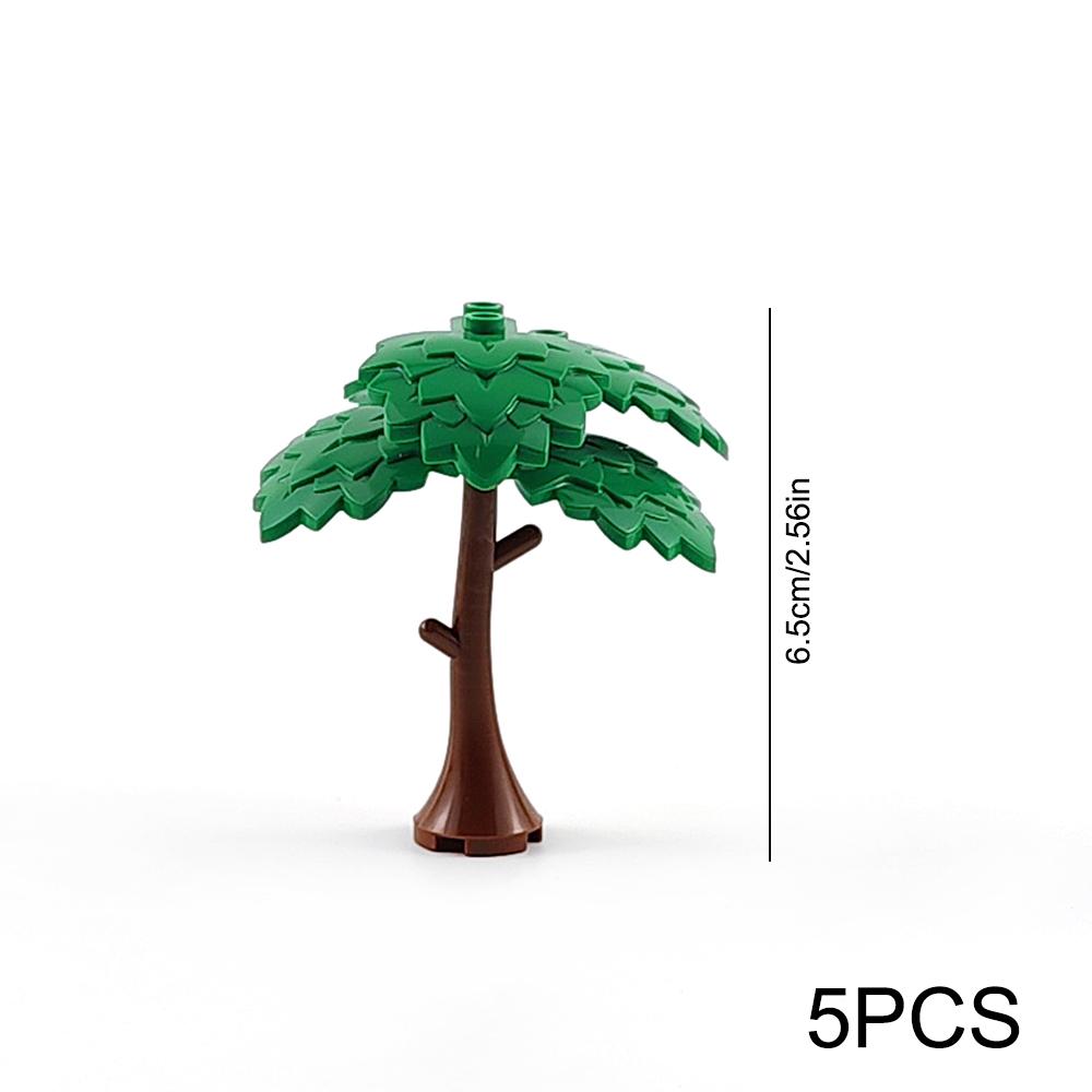 MOC Городской сад Конструктор Дерево Игрушка Сделай сам Сборка Сосна Кокосовая пальма Вид улицы Лес Растение Ствол Листья Трава Аксессуары