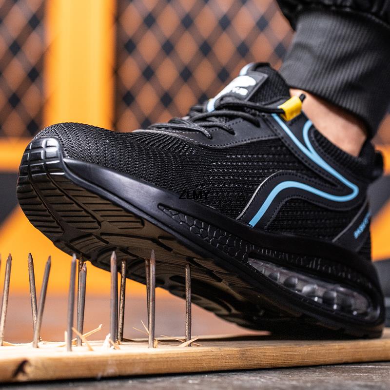 Модные дышащие защитные ботинки со стальным носком для мужчин, рабочие защитные ботинки, устойчивые к проколам, спортивные рабочие кроссовки, мужские строительные защитные ботинки