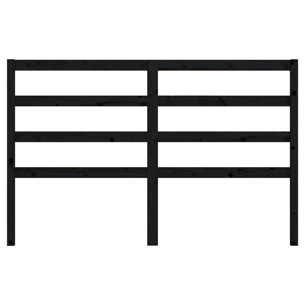 Headboard in Black 126 x 4 x 100 cm Solid Pine Wood