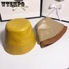 Faux Leather Bucket Hat Women Reversible Pu and Cotton Soild Sun Hat Fashion Autumn Waterproof Fisherman Hats