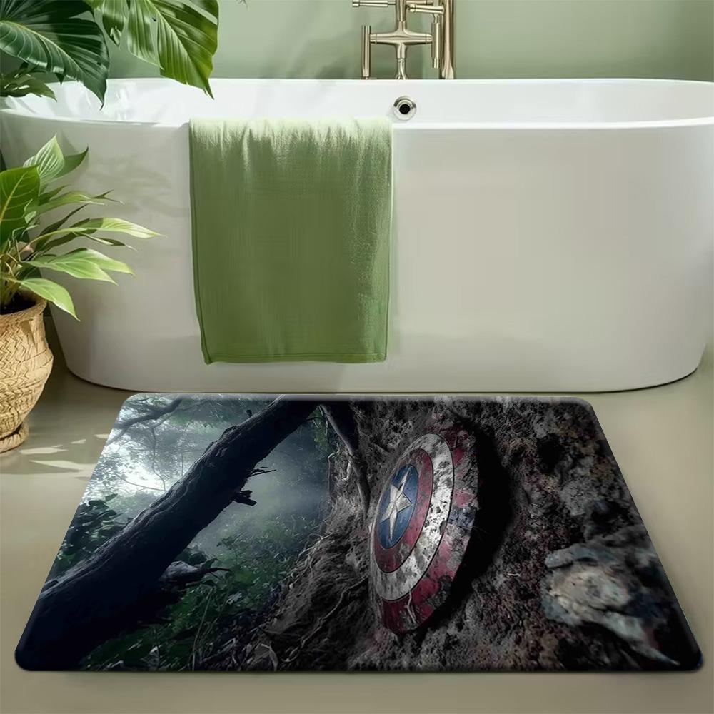 1pc Marvel 2D Flat Printing Groot Polyester Door Mat Suitable for Home Entrances, Bedroom and Bathroom Doors, Easy-to-clean Ba
