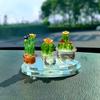 Glass Cactus Figurines Ornaments Mini Bonsai Decor Cute Miniature Desktop Craft