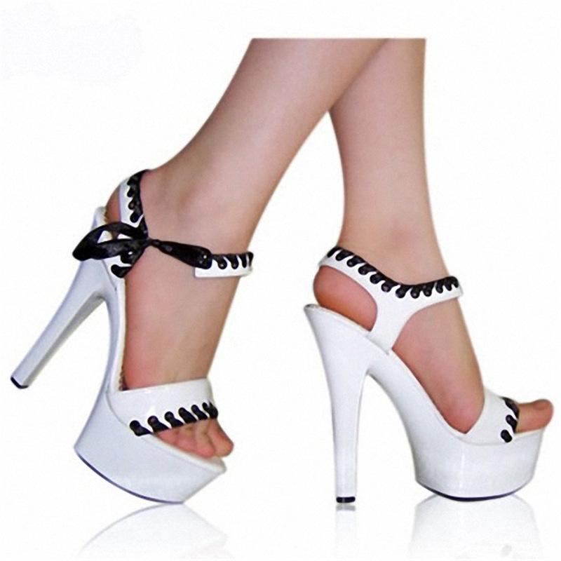 Модные милые туфли принцессы, босоножки на шнуровке с декоративным бантом, каблук 15 см, женская обувь