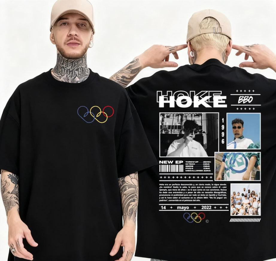 2025 Summer Rapper HOKE Bbo Album Tour Tshirt Male Hiphop VintageHigh High Quality Cotton Tshirt Fashion Casual Tshirt