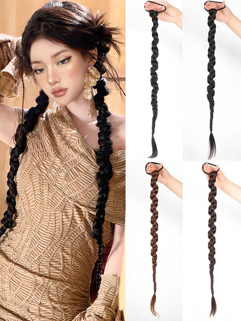 Synthetic Hair Extensions 1PCS 26inch Wig Twist Braid Braid Hip Hop Ponytail Girl for Women Daily Party Use