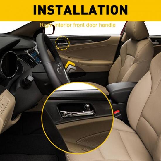 Внутренняя дверная ручка для 2011-15 Hyundai Sonata Передняя/Задняя Пассажирская сторона Хром