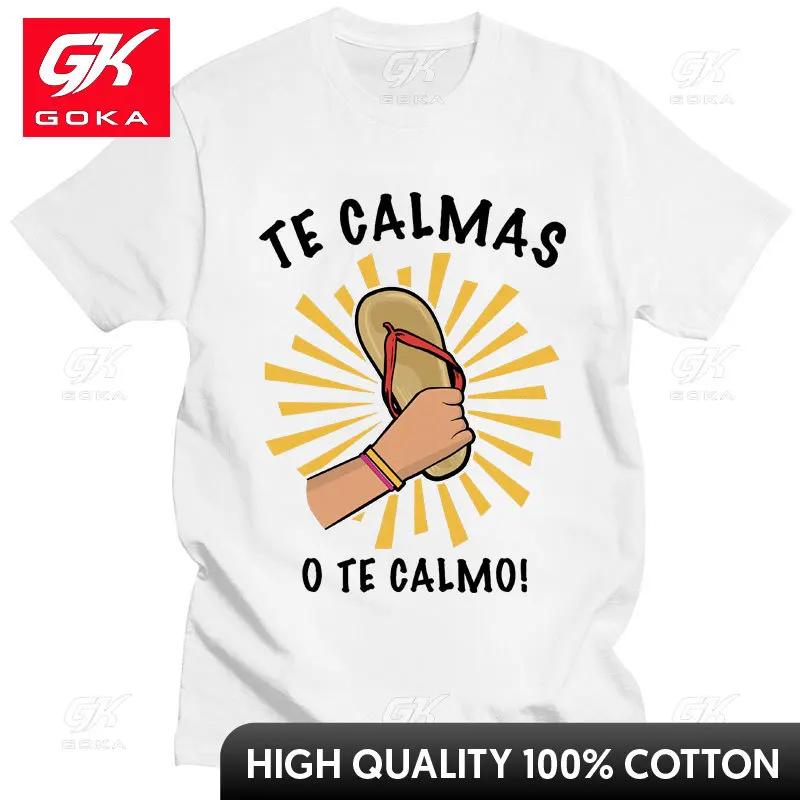 Funny Print Tshirt Spanish Mother Mom Expression Te Calmas O Te Calmo Tshirt Unisex Women Fashion Casual Cotton Loose Popular Tees