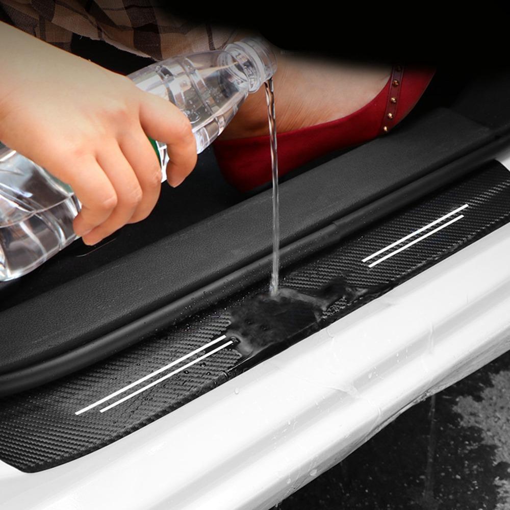 4pcs Self-adhesive Car Door Sill Protector Car Interior Exterior Decoration Accessories