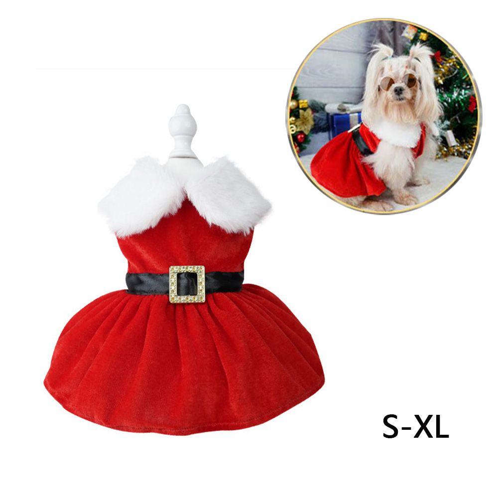 Cat Puppy Dress Winter Outfit Animals Costume Dogs Clothes Warm Coat Christmas Dog Dresses