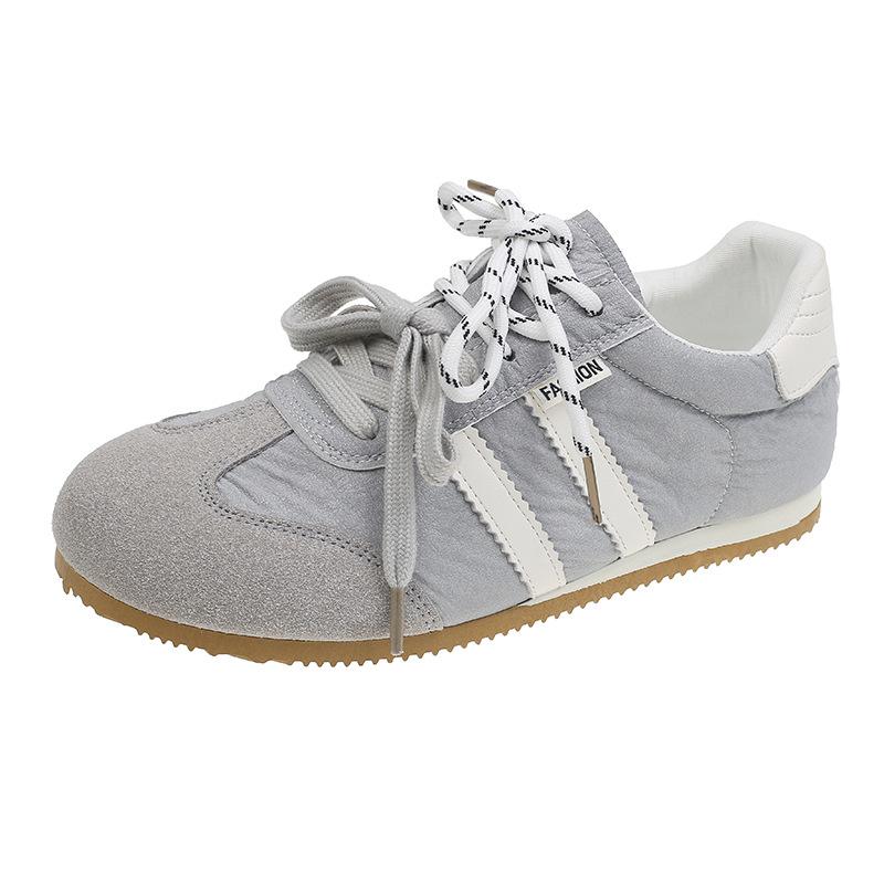 Ballet style color matching German training shoes women's 2025 new versatile lace-up fashion lightweight casual sports Forrest Gump shoes