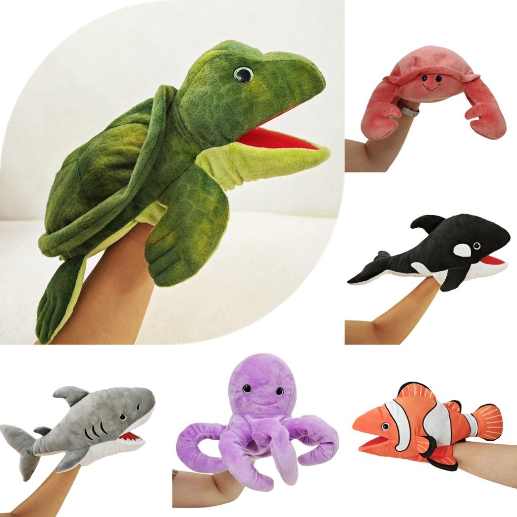 High-quality Plush Marine Animal Hand Puppets Ideal For Parent-child Bonding And Interactive Games Great Kids' Gift Characters)