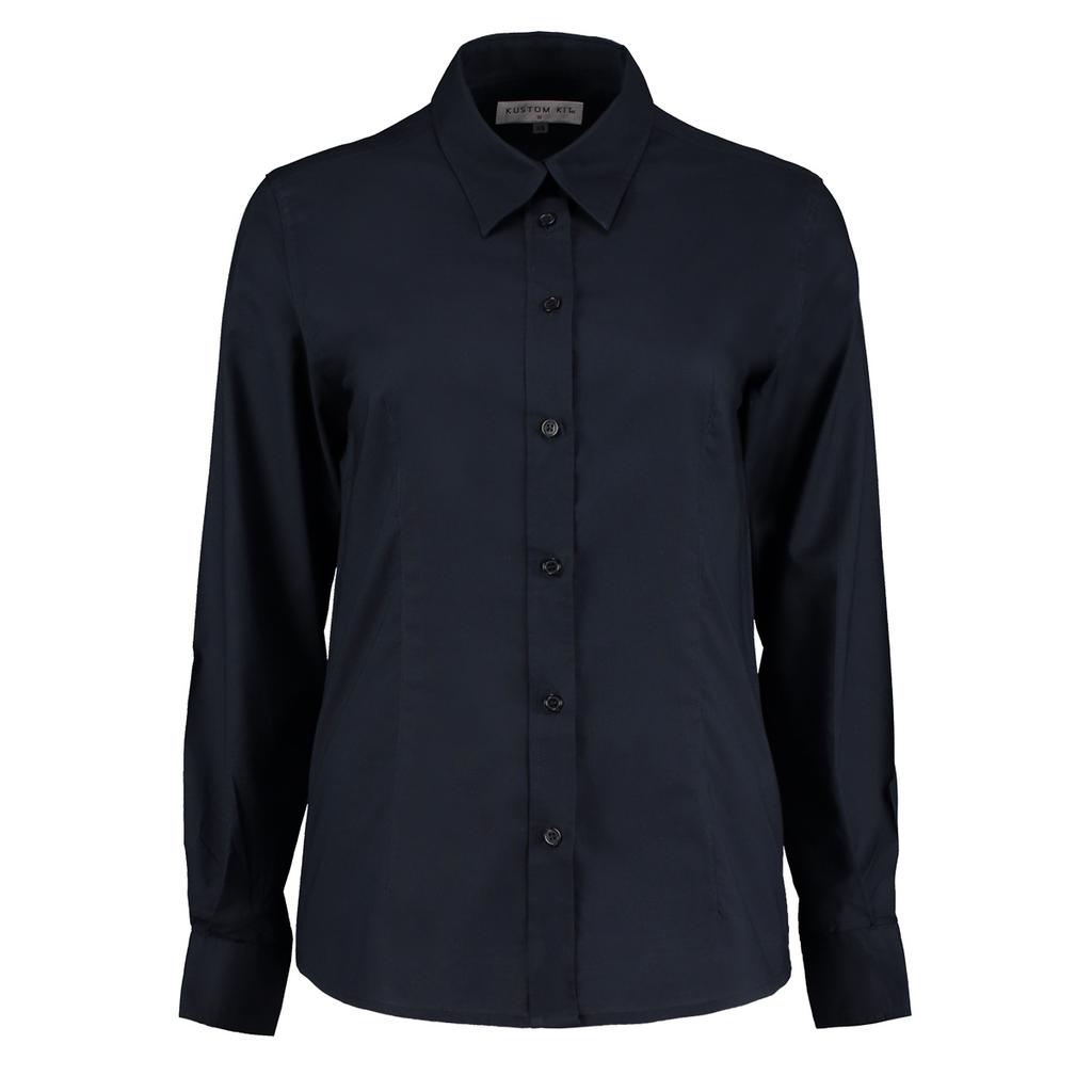 Kustom Kit Ladies Workwear Oxford Long Sleeve Shirt