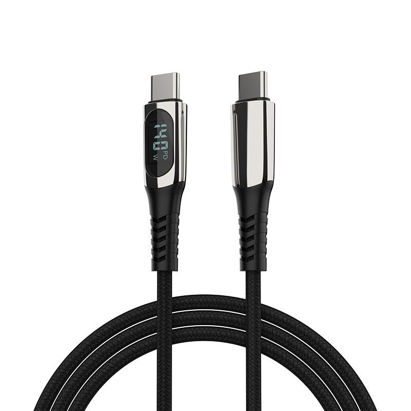 Type C Cable LED Power Display PD 60W 140W 5A Fast Charging Cable for Mobile Phone Data Transmission 480Mbps