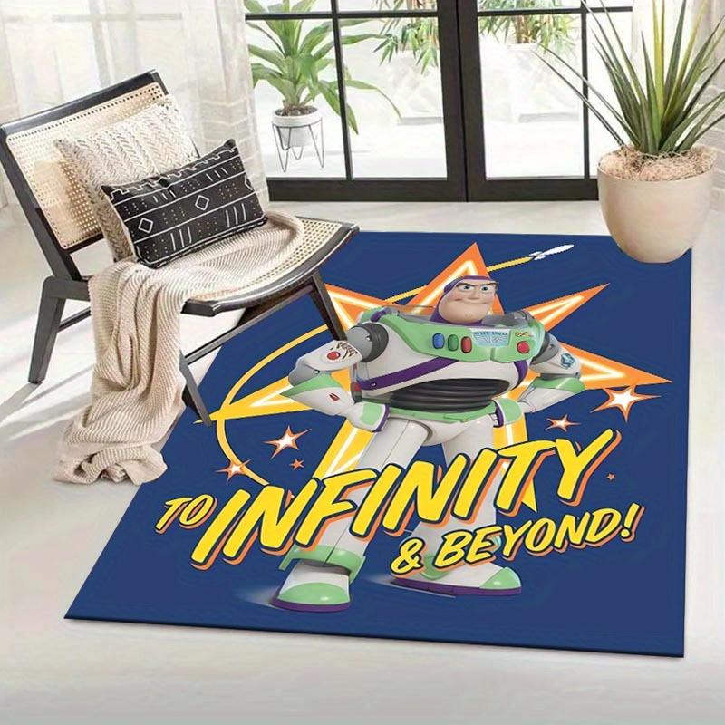 1pc Buzz Lightyear Pattern Area Rug Soft Flannel Floor Mat for Living Room, Office, Bedroom, Outdoor and Camping, Sofa Coffee Table Floor Ma