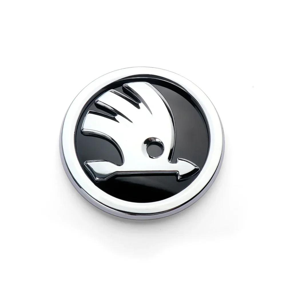 CHB1 ABS 80/90/100mm Car Front Hood Badge Bonnet Emblem Trunk Sticker For Skoda Yeti Octavia Kamiq Fabia Kodiaq Rapid Karoq Superb RS