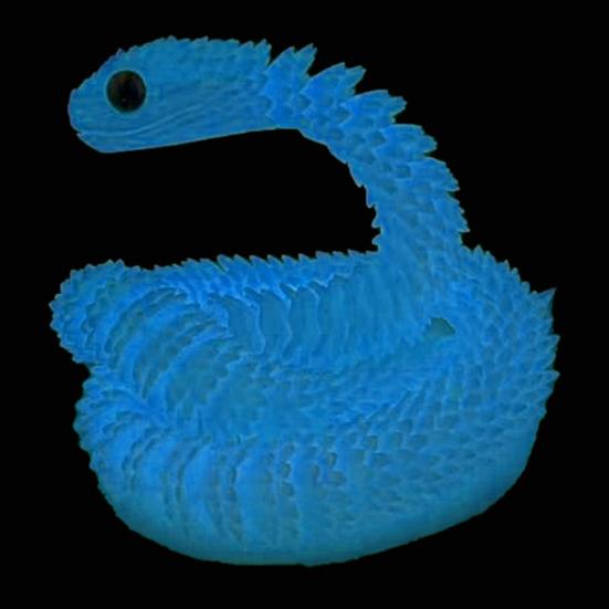 3D Змея Орнамент Модель животного Реалистичный вид Светящийся эффект Креативный Забавный 3D-печатный