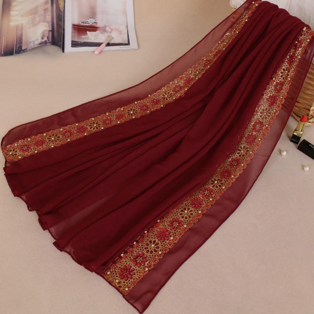 Multicolor Chiffon Headscarf Chiffon Material Malaysian Scarf Trendy Women Headwear Gift